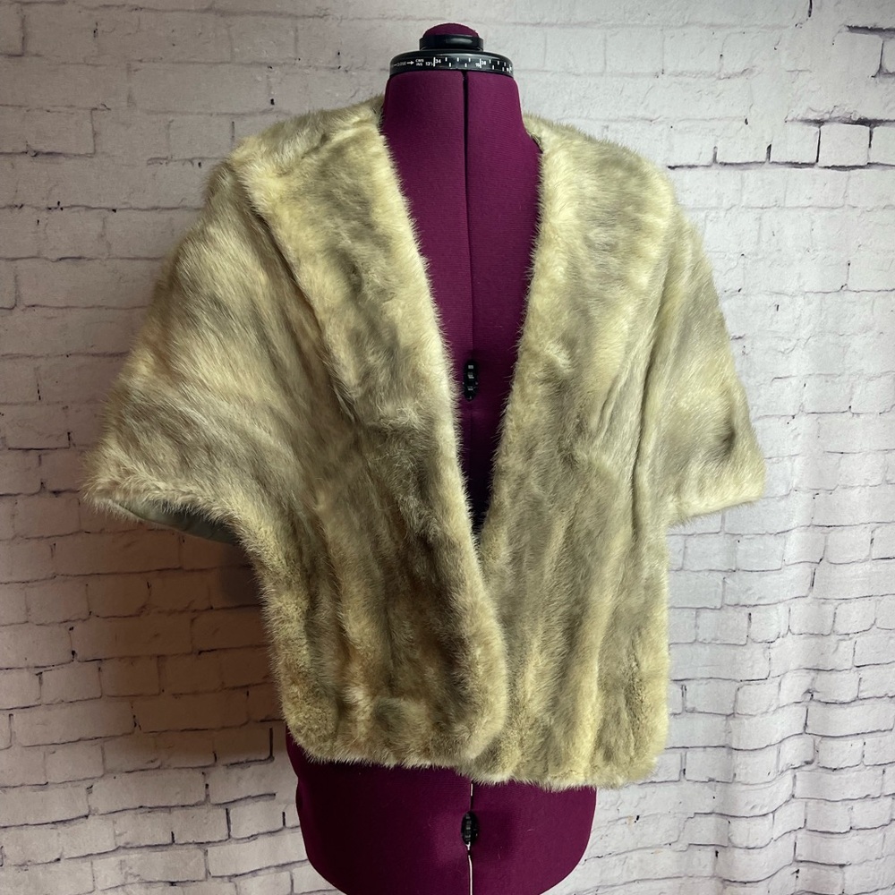 Vintage mink stole light ash blonde color